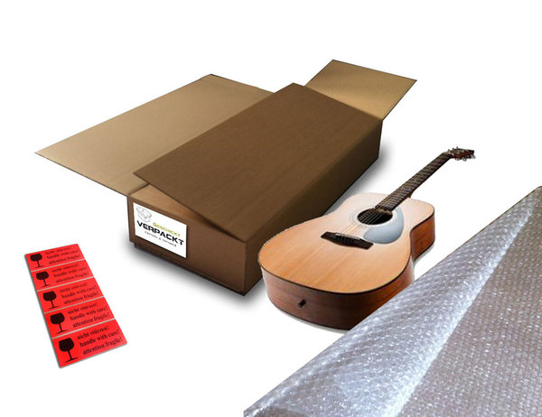 Verpackungsset für Gitarren und Keyboards – Karton 1190x485x210 mm inkl. Verpackungszubehör