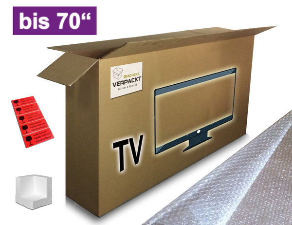 Verpackungsset TV (bis 70") - Karton 1800x250x1000 mm inkl. Verpackungszubehör