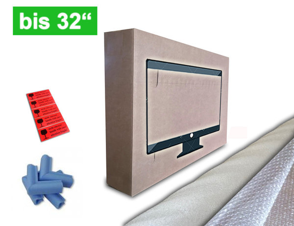 Verpackungsset TV (bis 32") - Karton 600x132x800 mm inkl. Verpackungszubehör